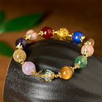 Fortune Jewel Natural Dunhuang Colorful Beads Amethyst Lazurite Balance Bracelet
