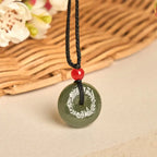 Fortune Jewel "Wishing You Peace and Safety" Peace Buckle Jade Necklace Includes Gift Message Card Fortune Jewel