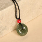 Fortune Jewel "Wishing You Peace and Safety" Peace Buckle Jade Necklace Includes Gift Message Card Fortune Jewel