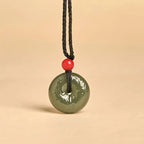 Fortune Jewel "Wishing You Peace and Safety" Peace Buckle Jade Necklace Includes Gift Message Card Fortune Jewel