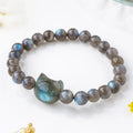 Fortune Jewel Natural Labradorite Cute Cat Head Healing Change Bracelet Fortune Jewel