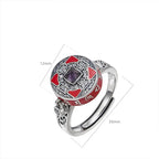 Fortune Jewel Om Mani Padme Hum Copper Prayer Wheel Rotatable Wealth Ring Fortune Jewel