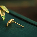 Fortune Jewel 925 Sterling Silver Jade Leaf Prosperity Earrings Fortune Jewel