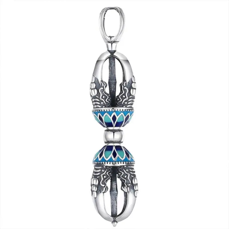 Fortune Jewel Tibetan Copper Vajra Dorje Spiritual Power Necklace Pendant Fortune Jewel
