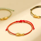 Fortune Jewel 999 Sterling Silver Lucky Koi Fish Protection Rope Bracelet Fortune Jewel
