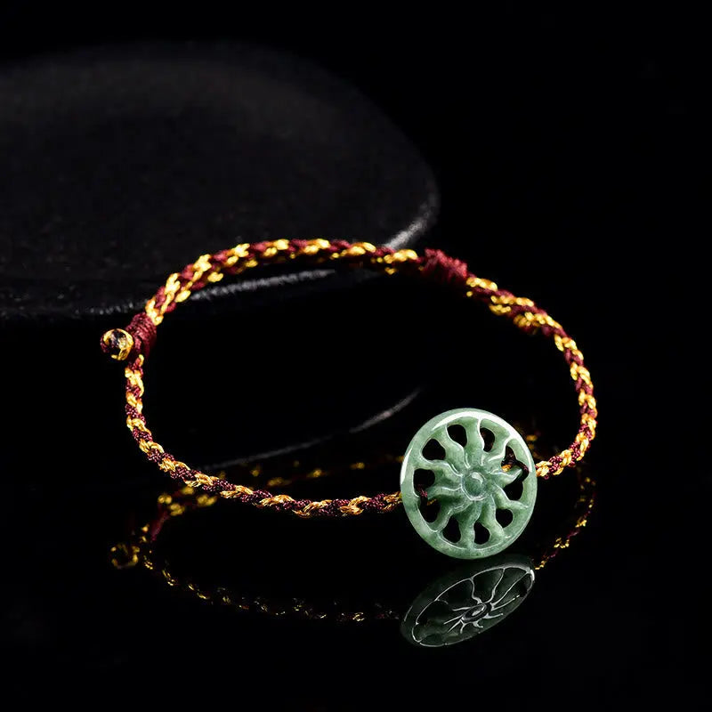 Fortune Jewel Jade Sun Braided Rope Abundance Bracelet Fortune Jewel