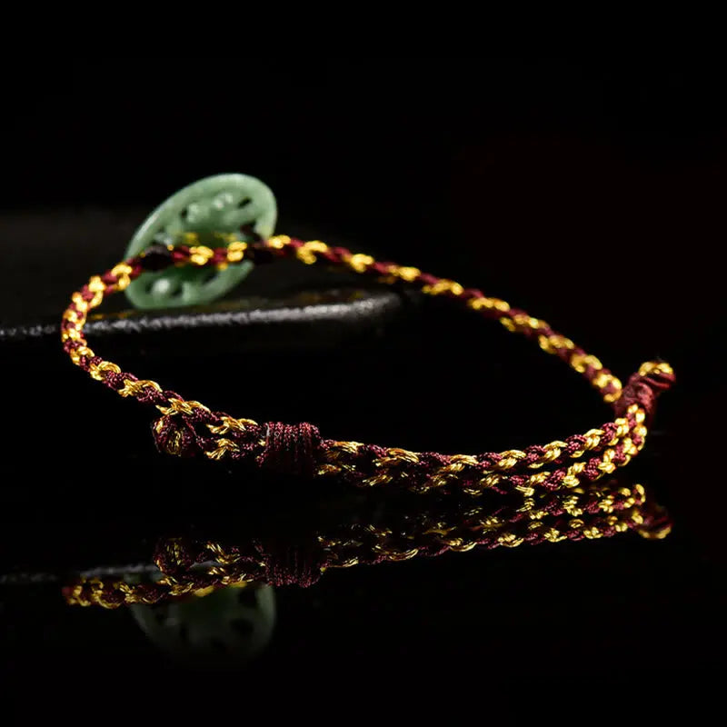Fortune Jewel Jade Sun Braided Rope Abundance Bracelet Fortune Jewel
