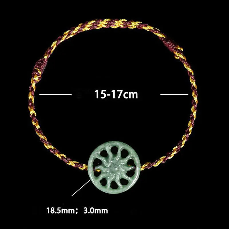 Fortune Jewel Jade Sun Braided Rope Abundance Bracelet Fortune Jewel