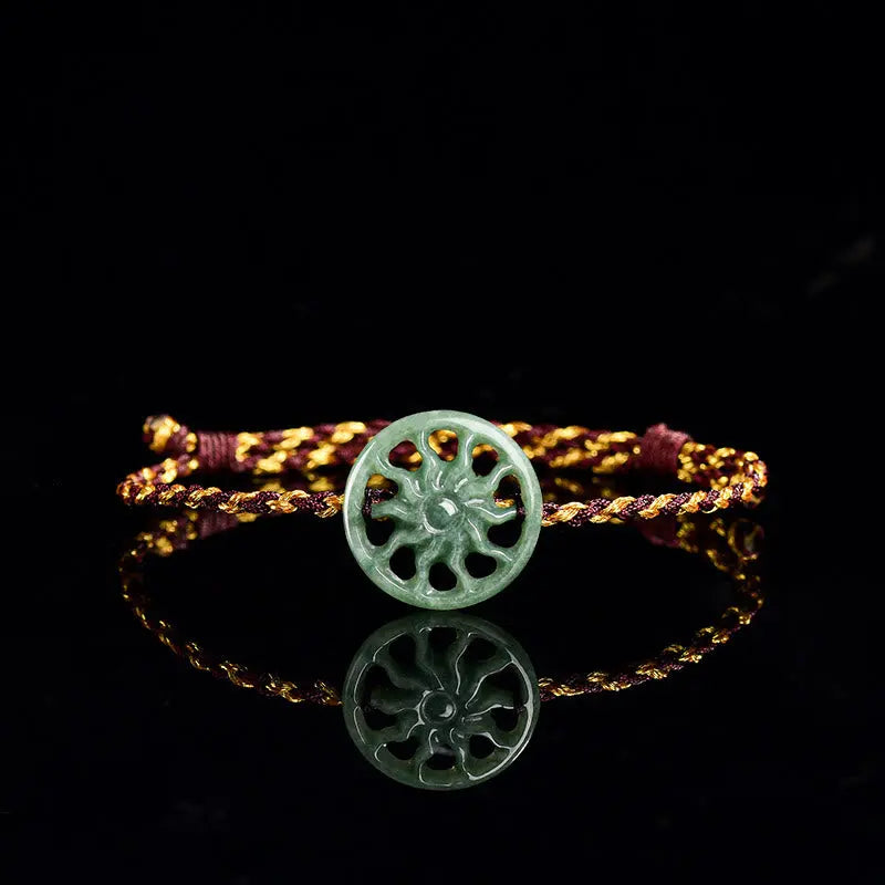 Fortune Jewel Jade Sun Braided Rope Abundance Bracelet Fortune Jewel