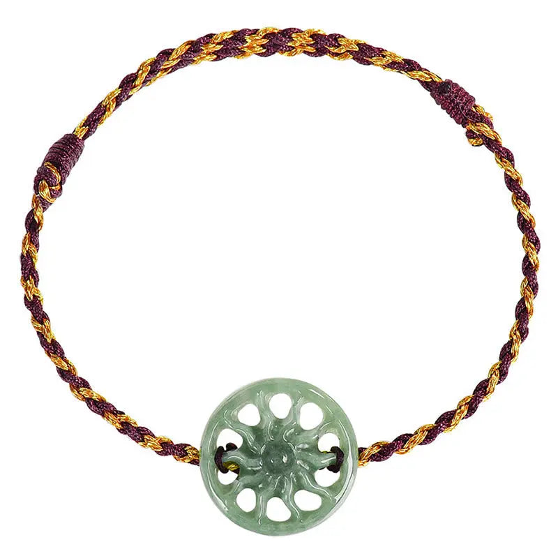Fortune Jewel Jade Sun Braided Rope Abundance Bracelet Fortune Jewel