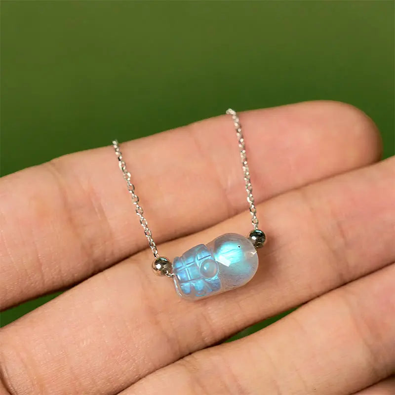 Fortune Jewel 925 Sterling Silver Pixiu Moonstone Healing Bracelet Fortune Jewel