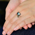 Fortune Jewel Black Tridacna Stone Cat Jade Blessing Adjustable Ring Fortune Jewel