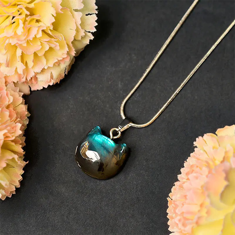 Fortune Jewel "Hoping for Insight and Joy" Cat Labradorite Necklace Includes Gift Message Card Fortune Jewel