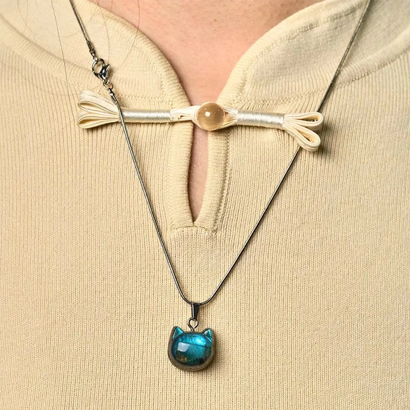 Fortune Jewel "Hoping for Insight and Joy" Cat Labradorite Necklace Includes Gift Message Card Fortune Jewel
