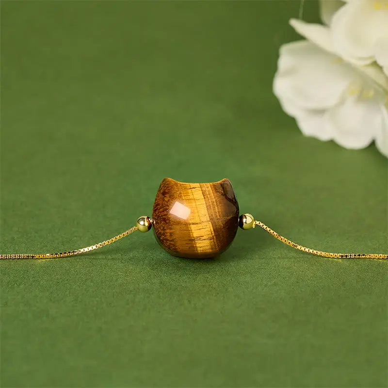 Fortune Jewel 925 Sterling Silver Cat Tiger Eye Protection Bracelet Fortune Jewel