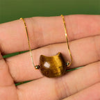 Fortune Jewel 925 Sterling Silver Cat Tiger Eye Protection Bracelet Fortune Jewel