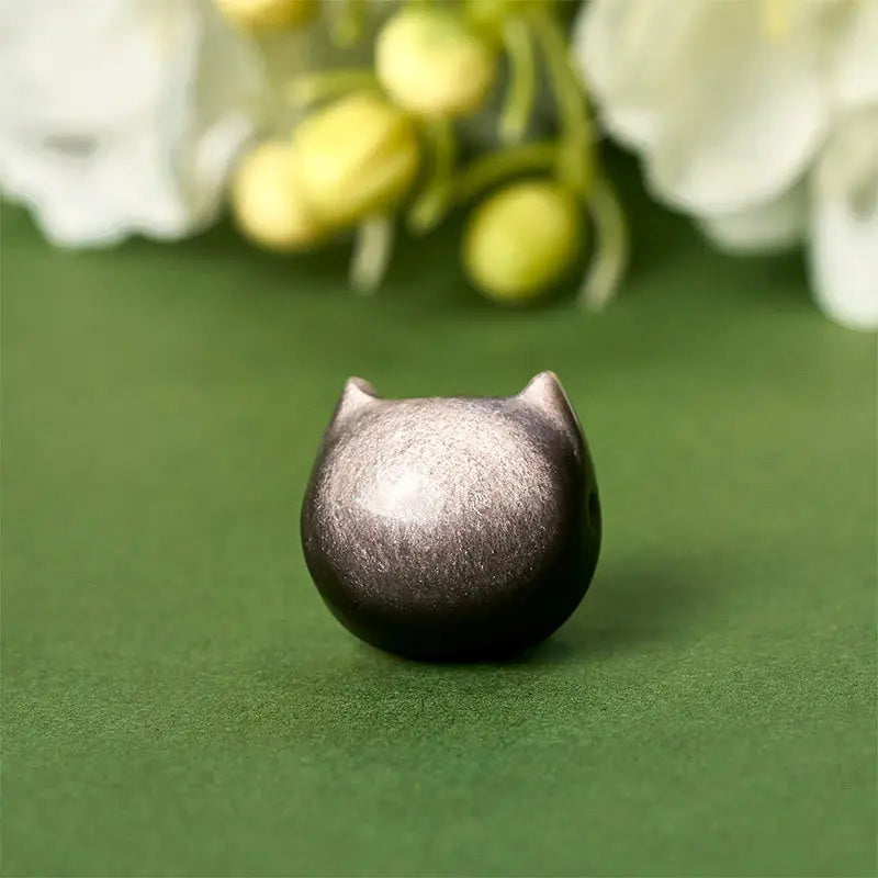 Fortune Jewel 925 Sterling Silver Silver Sheen Obsidian Gold Sheen Obsidian Cat Soothing Bracelet Fortune Jewel
