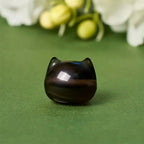 Fortune Jewel 925 Sterling Silver Cat Natural Ice Obsidian Positive Bracelet Fortune Jewel