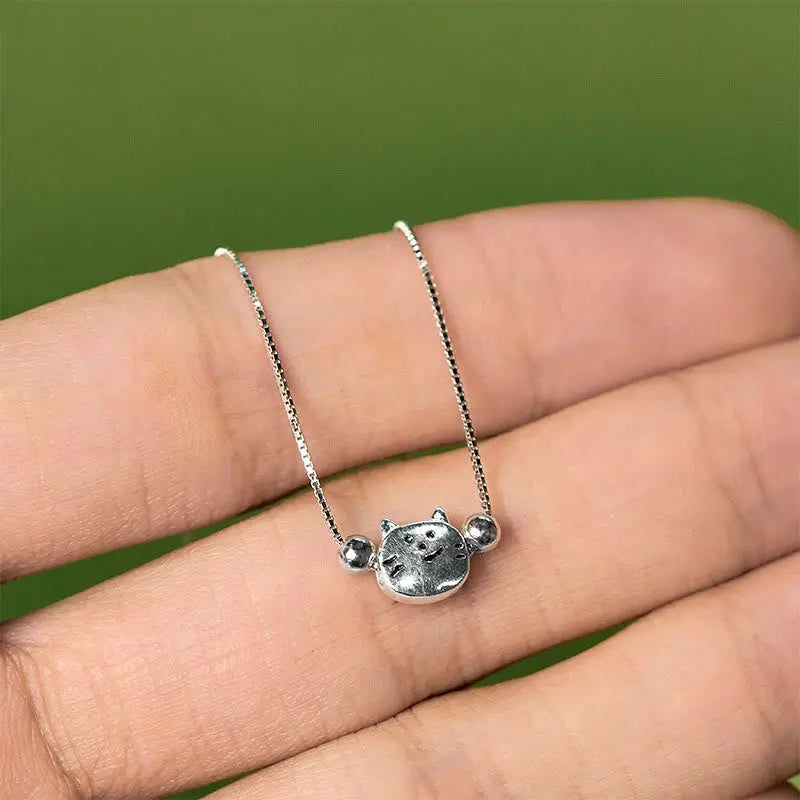Fortune Jewel 925 Sterling Silver Mini Cat Blessing Chain Bracelet Fortune Jewel
