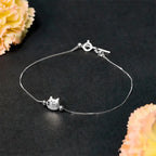 Fortune Jewel 925 Sterling Silver Mini Cat Blessing Chain Bracelet Fortune Jewel
