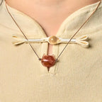 Fortune Jewel 925 Sterling Silver Cat Head Natural Red Flower Quartz Protection Necklace Pendant Fortune Jewel