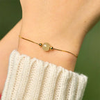 Fortune Jewel 925 Sterling Silver Natural Jade Bead Abundance Chain Bracelet Fortune Jewel