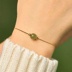 Fortune Jewel 925 Sterling Silver Natural Jade Bead Abundance Chain Bracelet Fortune Jewel