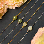 Fortune Jewel 925 Sterling Silver Natural Jade Bead Abundance Chain Bracelet Fortune Jewel