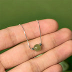 Fortune Jewel 925 Sterling Silver Natural Jade Bead Abundance Chain Bracelet Fortune Jewel