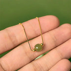 Fortune Jewel 925 Sterling Silver Natural Jade Bead Abundance Chain Bracelet Fortune Jewel
