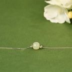 Fortune Jewel 925 Sterling Silver Natural Jade Bead Abundance Chain Bracelet Fortune Jewel