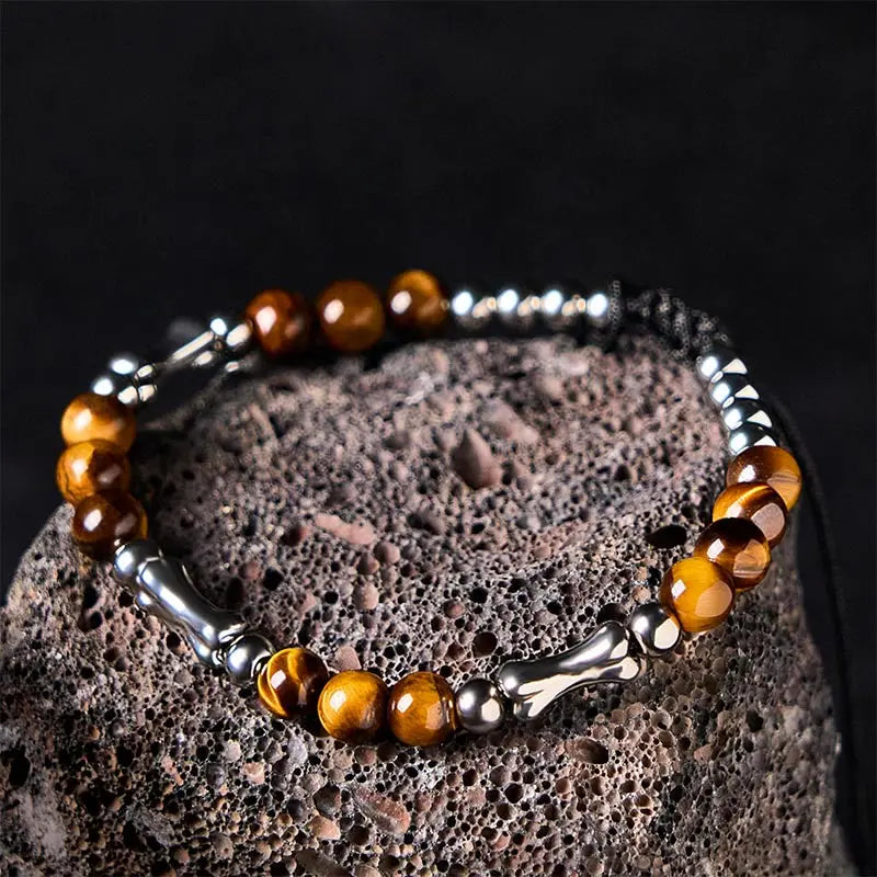 Fortune Jewel Cute Bone Pattern Tiger Eye Courage Beads Bracelet Fortune Jewel