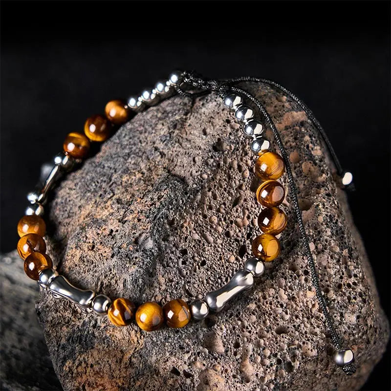 Fortune Jewel Cute Bone Pattern Tiger Eye Courage Beads Bracelet Fortune Jewel