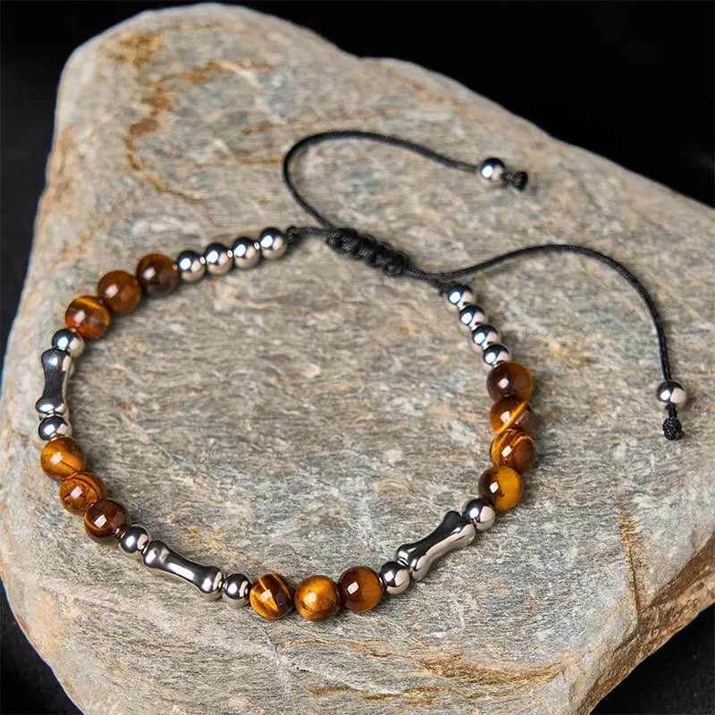 Fortune Jewel Cute Bone Pattern Tiger Eye Courage Beads Bracelet Fortune Jewel