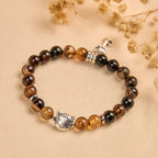 Fortune Jewel Chocolate Siamese Cat Dark Brown Striped Agate Bead Protection Bracelet Fortune Jewel