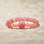 Fortune Jewel Lovely Cat Head Red Agate Spiritual Beads Bracelet Fortune Jewel