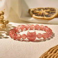 Fortune Jewel Lovely Cat Head Red Agate Spiritual Beads Bracelet Fortune Jewel