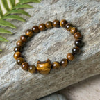 Fortune Jewel Cute Cat Tiger Eye Power Beads Bracelet Fortune Jewel