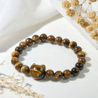 Fortune Jewel Cute Cat Tiger Eye Power Beads Bracelet Fortune Jewel