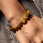 Fortune Jewel Cute Cat Tiger Eye Power Beads Bracelet Fortune Jewel
