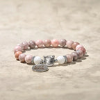 Fortune Jewel Cat Head Design Zebra Jasper Protection Bracelet Fortune Jewel