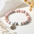 Fortune Jewel Cat Head Design Zebra Jasper Protection Bracelet Fortune Jewel