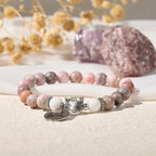 Fortune Jewel Cat Head Design Zebra Jasper Protection Bracelet Fortune Jewel