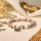 Fortune Jewel Cat Head Design Zebra Jasper Protection Bracelet Fortune Jewel