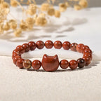 Fortune Jewel Faceless Cat Head Design Red Turquoise Luck Bracelet Fortune Jewel