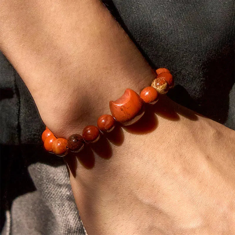 Fortune Jewel Faceless Cat Head Design Red Turquoise Luck Bracelet Fortune Jewel
