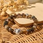 Fortune Jewel Chocolate Siamese Cat Natural Brown Striped Agate Bead Stability Bracelet Fortune Jewel