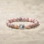 Fortune Jewel 8mm Cat Design Zebra Jasper Protection Bracelet Fortune Jewel