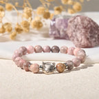Fortune Jewel 8mm Cat Design Zebra Jasper Protection Bracelet Fortune Jewel