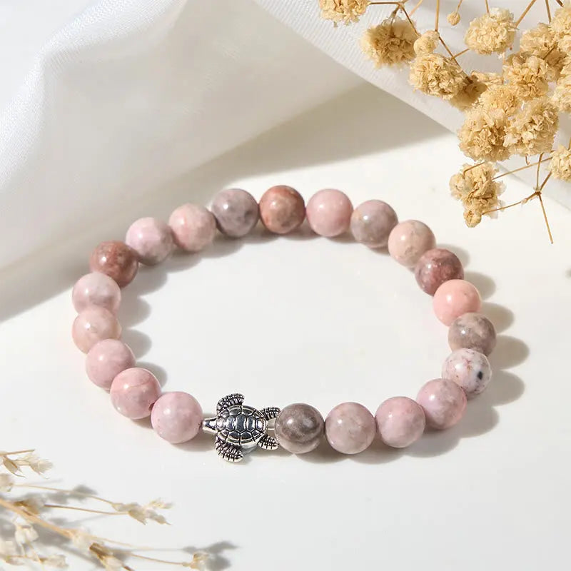 Fortune Jewel Turtle Design Zebra Jasper Protection Bracelet Fortune Jewel